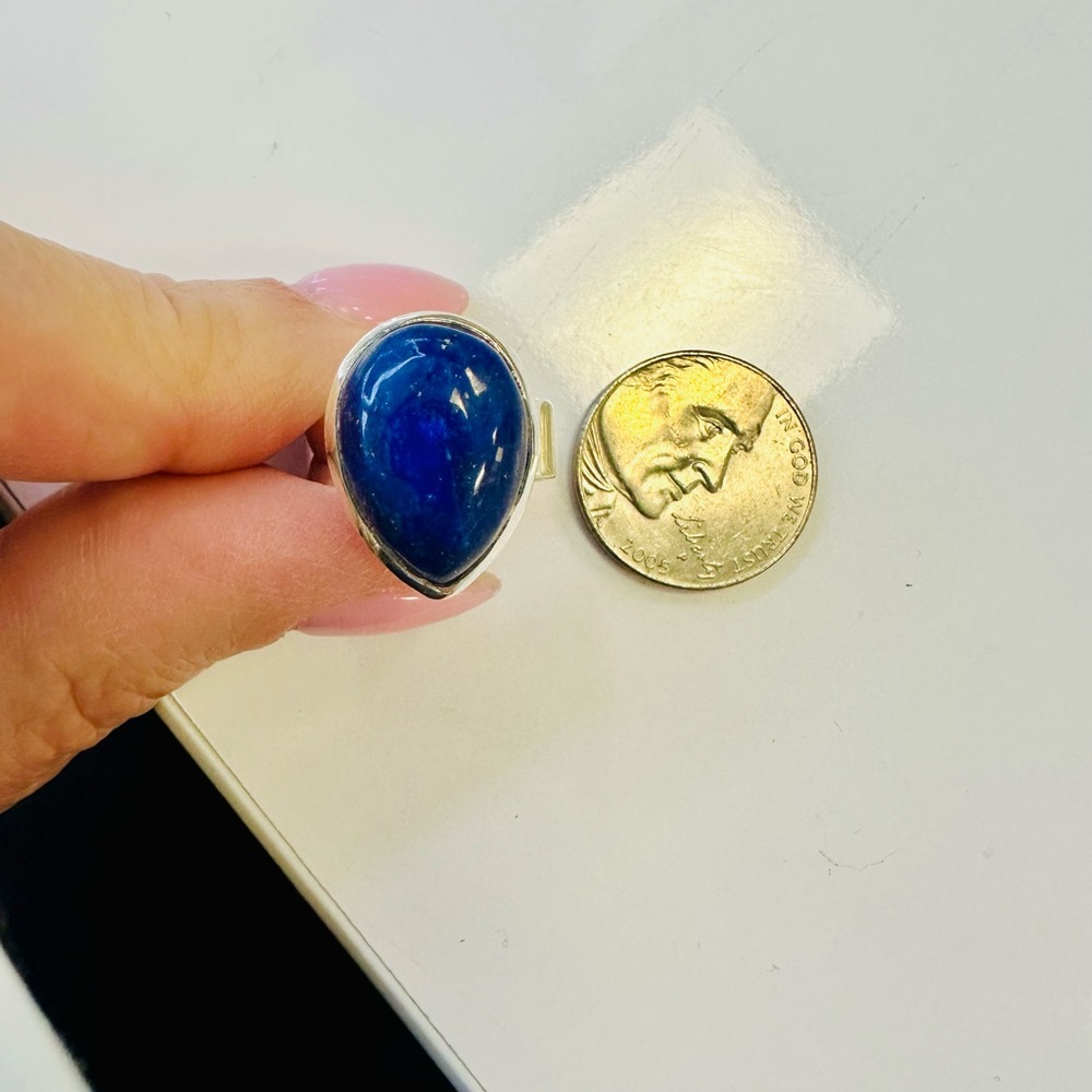 Beautiful Statement Ring 925 Sterling Silver Blue… - image 6